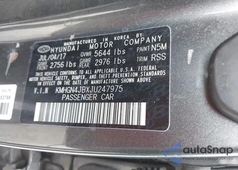 2018 Genesis G80 3.3T Sport z USA, uszkodzony, nr VIN KMHGN4JBXJU247975